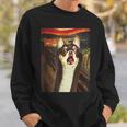 チワワ 面白いtシャツ 犬 ムンクの叫び かわいい メンズ 子供 おもしろ 服 グッズ ネタ わんこ スウェットシャツ 彼への贈り物