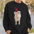 チワワ犬とハートのかわいい子犬のモチーフ スウェットシャツ 彼への贈り物