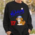 デコピン、デコイ、犬シャツ、No17、大谷、愛犬、コーイケルホンディエ、野球観戦、Dekopindecoy 誕生日 スウェットシャツ 彼への贈り物