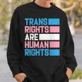 トランスライツは人権トランスジェンダープライドフラッグ スウェットシャツ 彼への贈り物