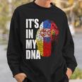 ドイツとセルビアのdna遺産フラグ スウェットシャツ 彼への贈り物