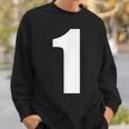 ナンバーワン 数字 1 プレーン ホワイト 数字 スウェットシャツ 彼への贈り物