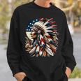 ネイティブアメリカン インディアン チーフ アメリカ国旗 先住民 スウェットシャツ 彼への贈り物