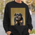 ハッピーロットワイラー犬自撮りポートレート スウェットシャツ 彼への贈り物