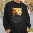 ハムスター 面白いtシャツ 胸ポケット かわいい メンズ 子供 おもしろ 服 雑貨 グッズ ネタ ゆるキャラ スウェットシャツ 彼への贈り物