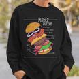 ハンバーガー 解剖図 面白いtシャツ ファストフード メンズ おもしろ グッズ 面白い 服 オリジナル ネタ 食べ物 スウェットシャツ 彼への贈り物