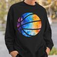 バスケットボールのシルエットカラフルな水彩画 スウェットシャツ 彼への贈り物