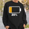 バッテリー25 残り25 バッテリーtシャツバッテリー低 スウェットシャツ 彼への贈り物