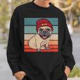パグ ビーニー 赤骨かわいい遊び心のある幸せなスタイリッシュな動物ペット 長袖tシャツ スウェットシャツ 彼への贈り物