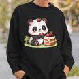 パンダを食べるストロベリーケーキ スウェットシャツ 彼への贈り物