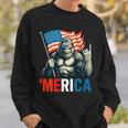 ビッグフット メリカ ロック アメリカ国旗 愛国的 7月4日 スウェットシャツ 彼への贈り物