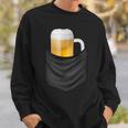 ビール 酒 面白いtシャツ 面白い ジョッキ ポケット 飲み おもしろ 飲み会 のんべえ メンズ ネタ 服 スウェットシャツ 彼への贈り物