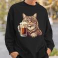 ビールジョッキ かわいい猫 スウェットシャツ 彼への贈り物