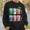 ビール聖パトリックデー メンズ アイルランドのアメリカ国旗 ドリンクマグ スウェットシャツ 彼への贈り物