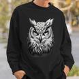 フクロウ 肖像画 アートワーク 図面 動物愛好家 アニマルプリント スウェットシャツ 彼への贈り物