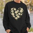 フローラル ジャスミン フラワーガール ハート バレンタインデー 植物 ママ スウェットシャツ 彼への贈り物
