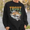 ブラウントラウト 釣り アウトドア 自然愛好家 淡水魚 スウェットシャツ 彼への贈り物