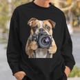 ブルドッグ 写真家 写真カメラ スウェットシャツ 彼への贈り物