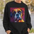 ボクサー 犬 カラフル イラスト グラフィック スウェットシャツ 彼への贈り物