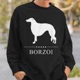 ボルゾイ犬の白いシルエット スウェットシャツ 彼への贈り物