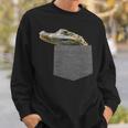 ポケットにワニ 愉快なアニマルデザイン スウェットシャツ 彼への贈り物
