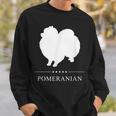 ポメラニアン 犬 ホワイト シルエット スウェットシャツ 彼への贈り物