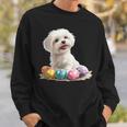 マルチーズ 犬 犬種 ハッピーイースター メンズ レディース キッズ スウェットシャツ 彼への贈り物
