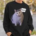ミームハァキャット面白い スウェットシャツ 彼への贈り物