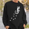 ヤモリ、トカゲ、サンショウウオ、爬虫類、動物、幸運、運勢、 足跡、足 スウェットシャツ 彼への贈り物