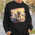 ラブラドールオンザビーチ、ラボ、犬、ラブラドール子犬 スウェットシャツ 彼への贈り物