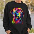 ラブラドールレトリバー カラフルカラー ポップアート グラフィック 犬 ラブラドール スウェットシャツ 彼への贈り物