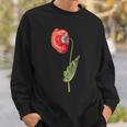 レッドポピーフラワー ボタニカルポピー レッドポピー スウェットシャツ 彼への贈り物