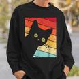 レトロな黒猫、ヴィンテージスタイルの黒猫。 スウェットシャツ 彼への贈り物