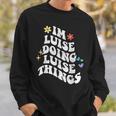 レトログルーヴィーなイム・ルイーズ Doing Luise Things 面白い母の日 スウェットシャツ 彼への贈り物