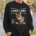 ロックオンなねこ 狙う猫 Cat スウェットシャツ 彼への贈り物