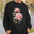 ローズシャツ 美しいピンクのバラとつぼみ スウェットシャツ 彼への贈り物