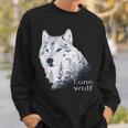 ローンウルフ 森 山 野生 野生動物 雪 オオカミ スウェットシャツ 彼への贈り物