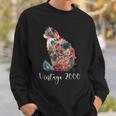 ヴィンテージ 2000 花柄 花 猫好き 24時間 誕生日 スウェットシャツ 彼への贈り物