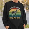 ヴィンテージレトロオカピ動物tシャツ I Just Really Like Okapi Ok スウェットシャツ 彼への贈り物