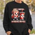 不気味なハロウィン映画愛好家 ホラー映画を見よう スウェットシャツ 彼への贈り物