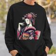 伝統的な着物のエレガントな日本の芸者のイラスト スウェットシャツ 彼への贈り物