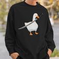 刀を持ったアヒルと剣を持つアヒル 刀包丁 ガチョウ スウェットシャツ 彼への贈り物