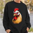 動物愛好家のための大胆な農場の鶏の頭のアート スウェットシャツ 彼への贈り物
