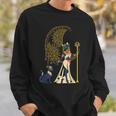 古代の典型的な猫の女神バステット エジプト 三日月 月 月 スウェットシャツ 彼への贈り物