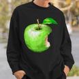 噛まれた青リンゴのイラスト スウェットシャツ 彼への贈り物
