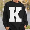 大文字 K アルファベットモノグラム イニシャル スウェットシャツ 彼への贈り物