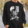 太極拳武術の陰陽を演じるかわいい猫 スウェットシャツ 彼への贈り物