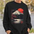 富士山と桜の至福 ヴィンテージ日本美術フュージョンtシャツ スウェットシャツ 彼への贈り物