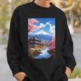 寺と富士山のある日本の風景 スウェットシャツ 彼への贈り物
