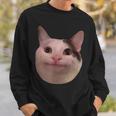 微笑む猫のミームベルーガ スウェットシャツ 彼への贈り物